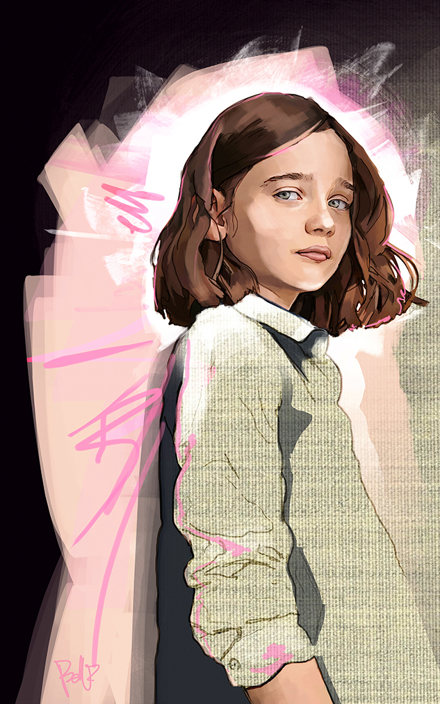 portrét dievčatka - ukážka zákazkovej maľby na stenu Rivus